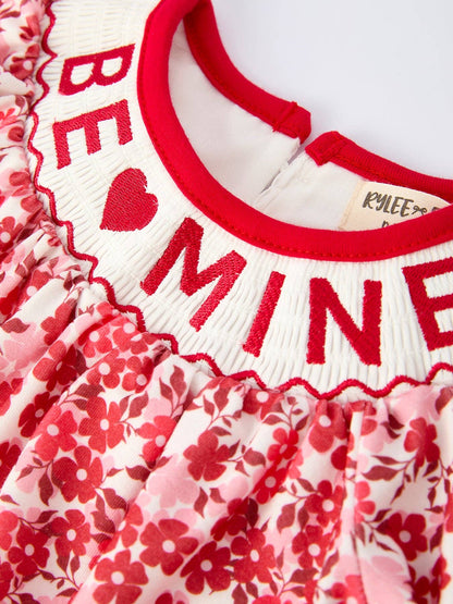 Be Mine Girl's Romper in Red- Infant Girls (3M-18M)