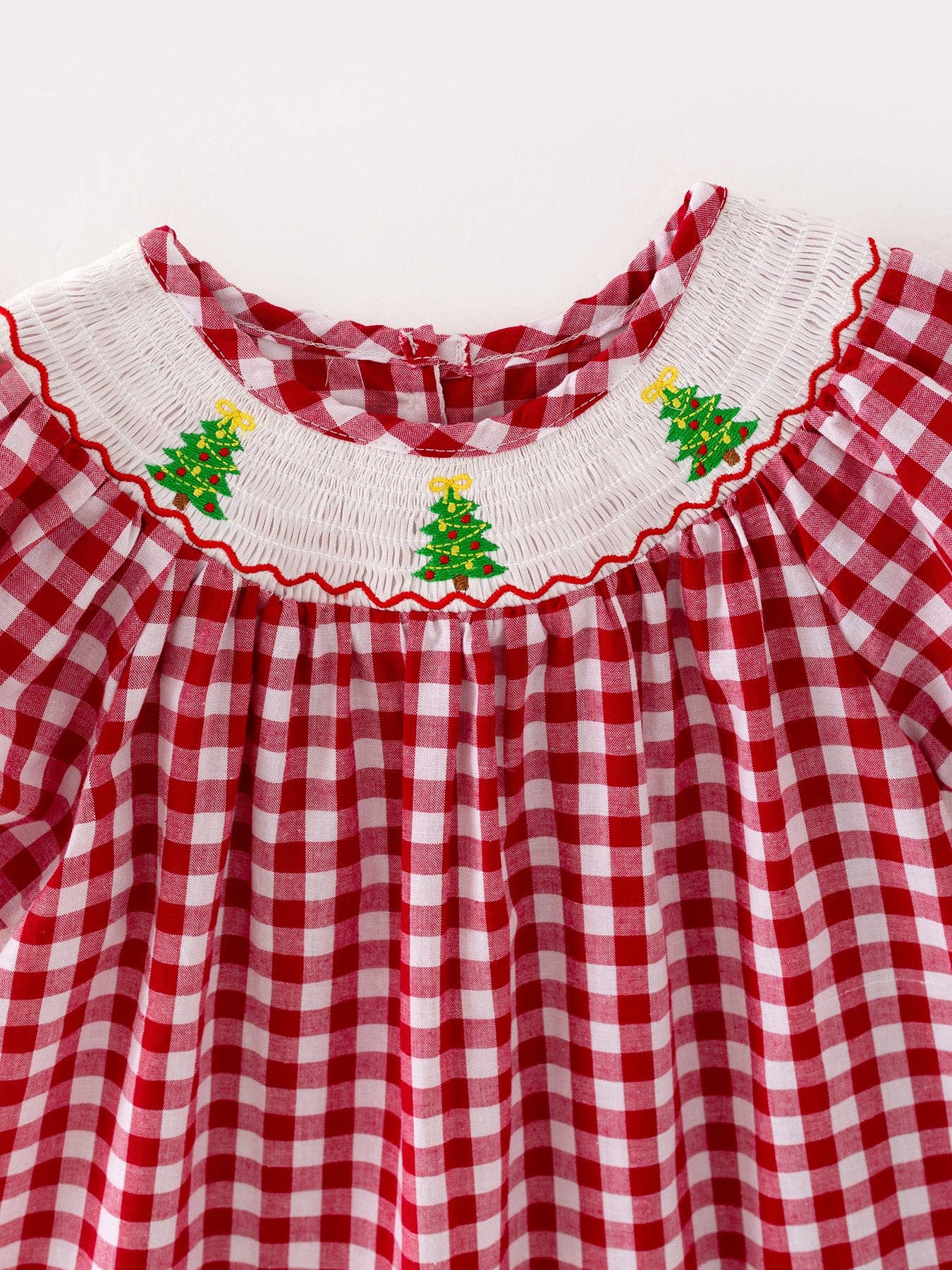 Christmas Tree Smocking Dress in Red- Girls (2-7)