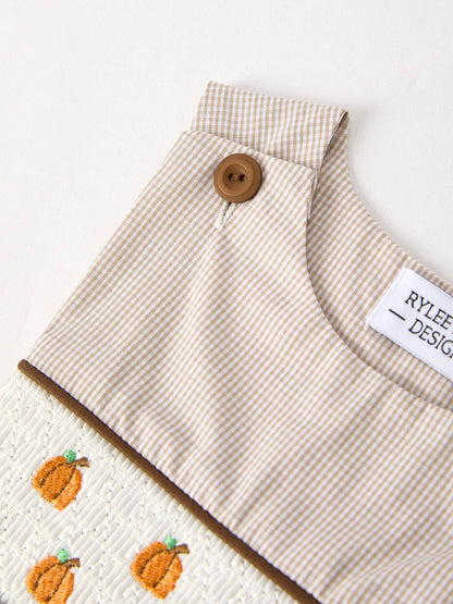 Pumpkin Patch Romper in Tan- Infant Boys (3M-18M)