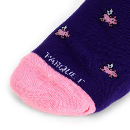 Flying Pig Socks in Plum- Men's Accessories