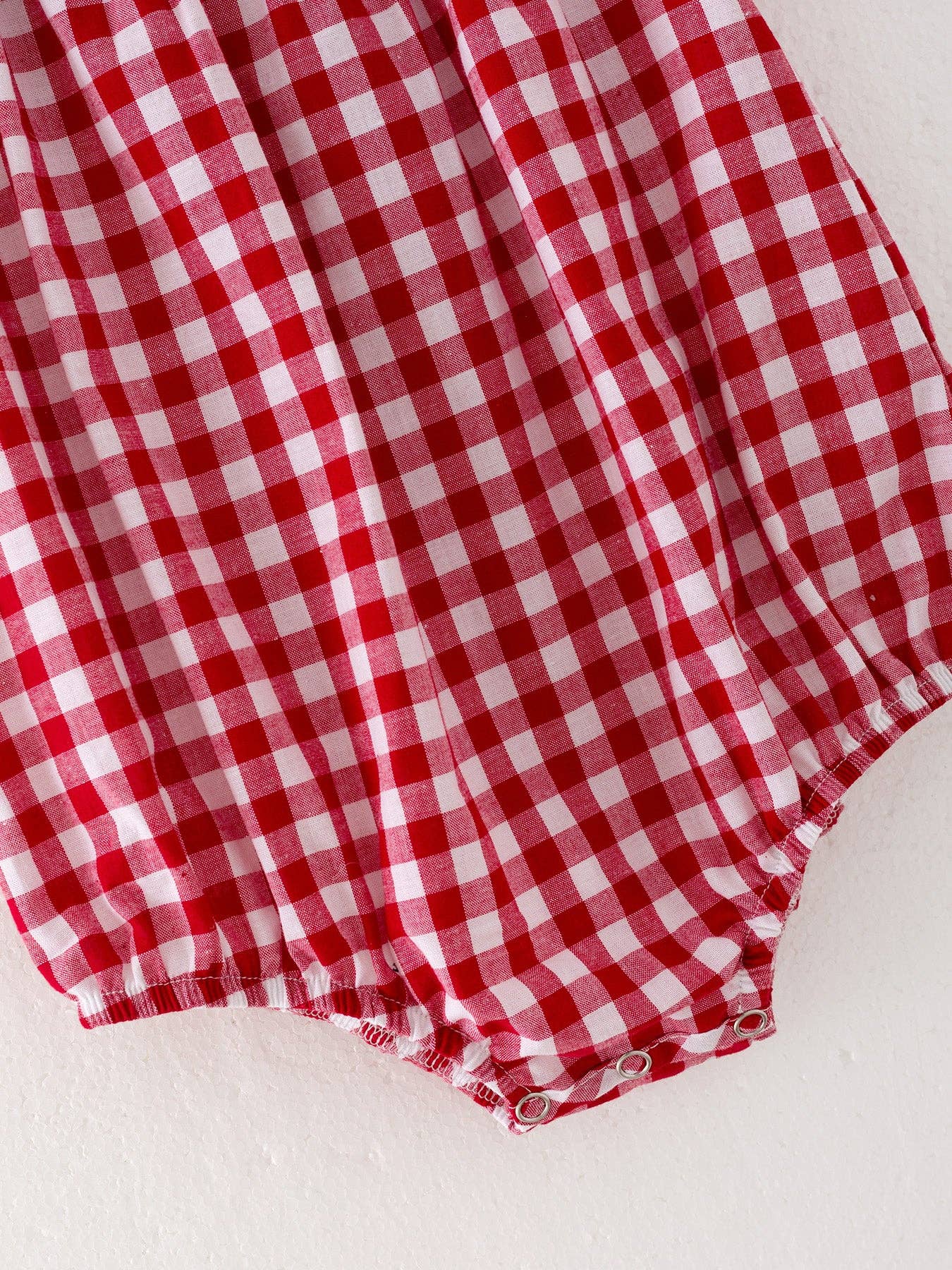 Christmas Tree Smocking Romper in Red- Girls (3M-18M)