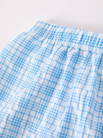 Apple Plaid Set in Red & Blue- Boys (2-6)