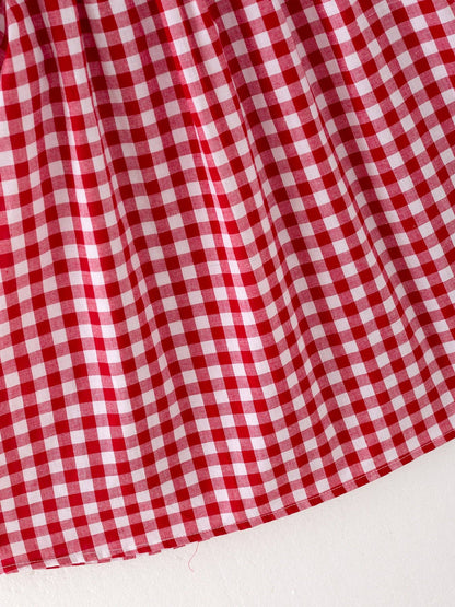 Christmas Tree Smocking Dress in Red- Girls (2-7)