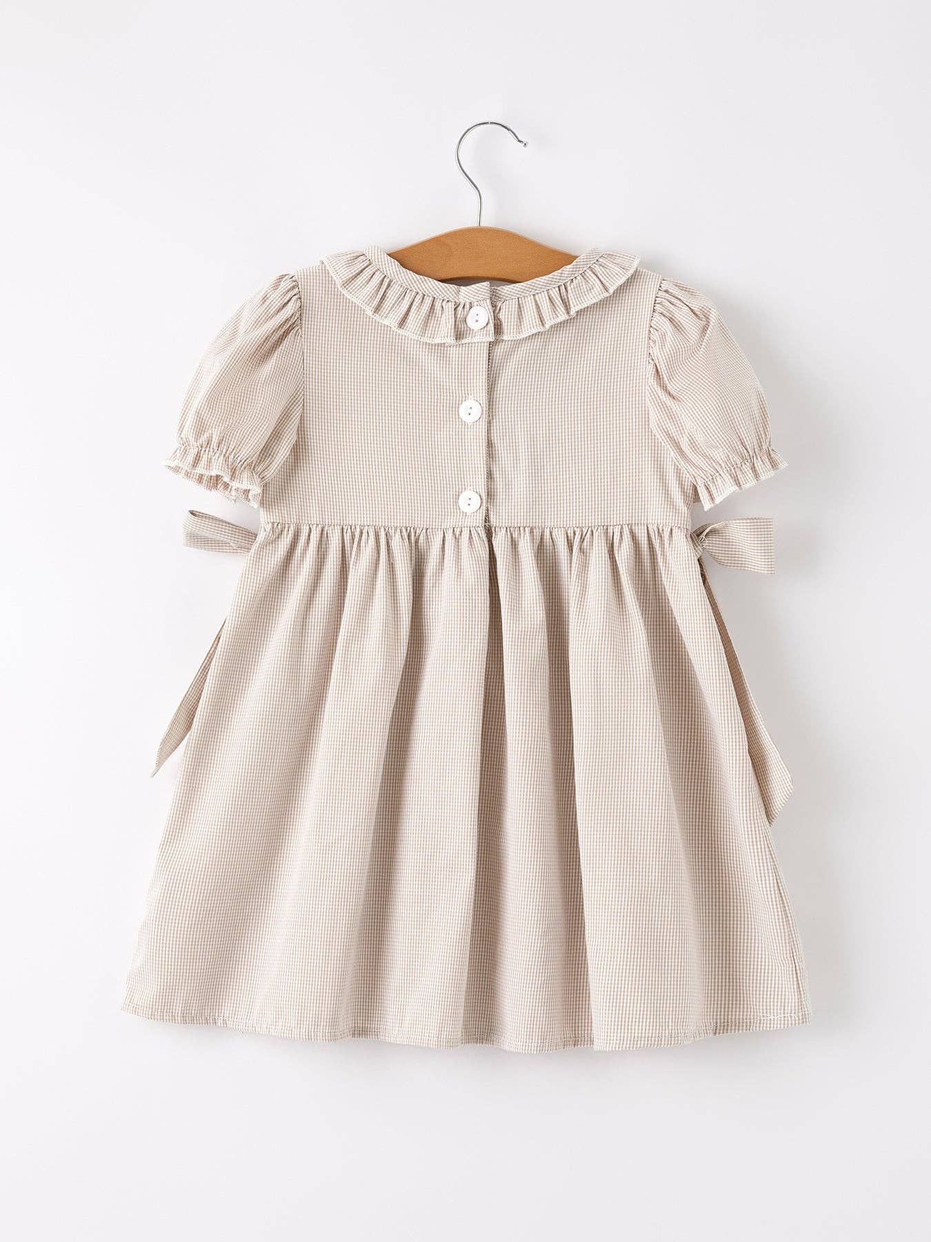 Pumpkin Patch Smocked Dress in Tan- Girls (2-7)