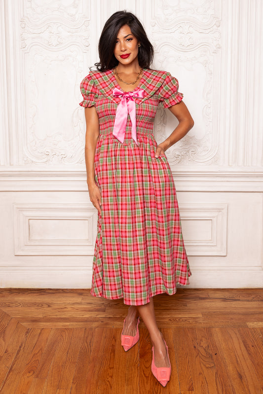 *PREORDER* Alice Dress in Rosewood Tartan- Misses and Plus (XXS-2X)