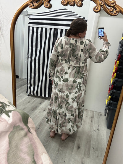September Dress in Tropical Current- Misses and Plus (M-XL,3X,4X)