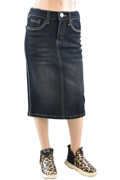 Kora Denim Skirt in Black Wash- Girls & Tween (4/6)