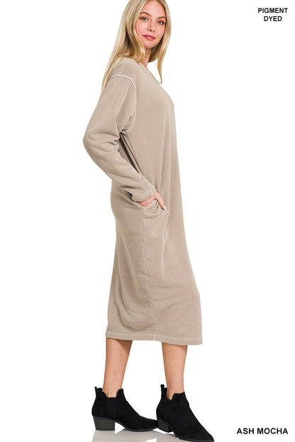 Rorie Sweatshirt Dress in Ash Mocha- Misses (S-L)