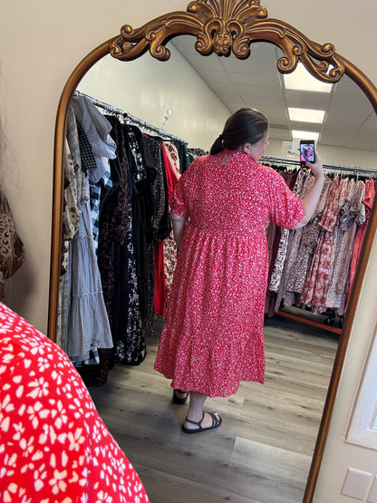 Leo Dress in Oriental Red- Misses and Plus (XS-4X)