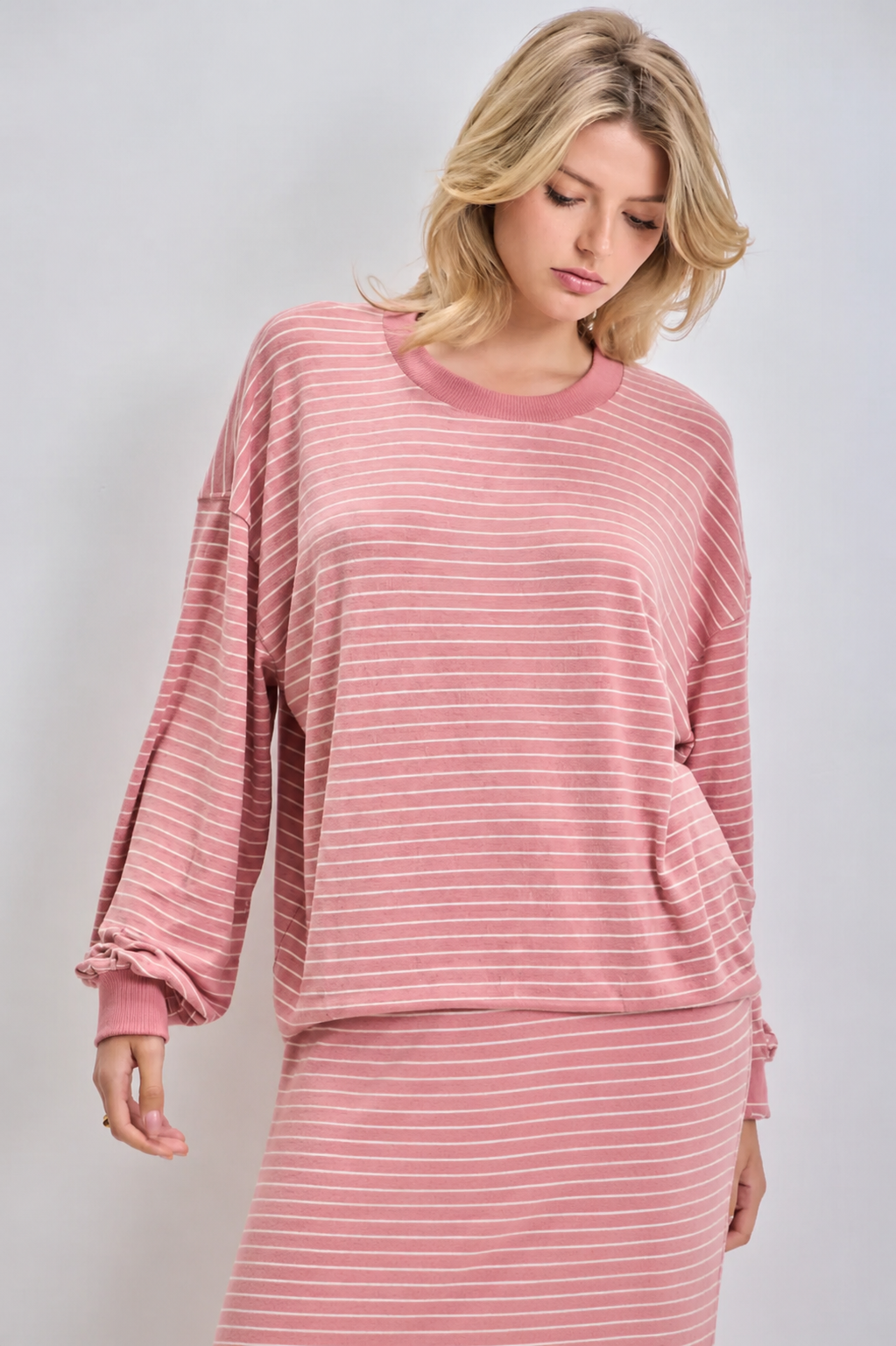 Darby Top in Lt Mauve- Misses (XS-L)