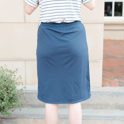 Everyday Mod Skirt in Navy- Misses and Plus (XS-M,XL,2X)