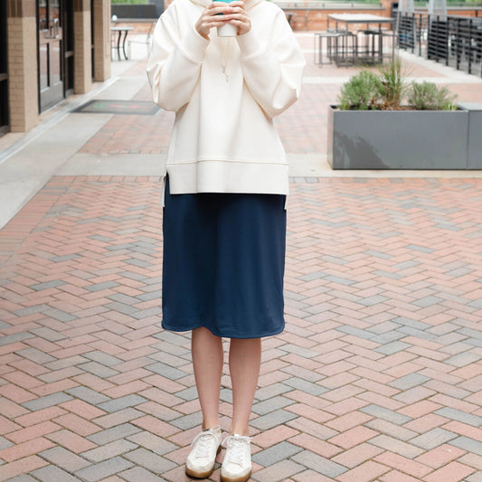 Everyday Mod Skirt in Navy- Misses and Plus (XS-M,XL,2X)