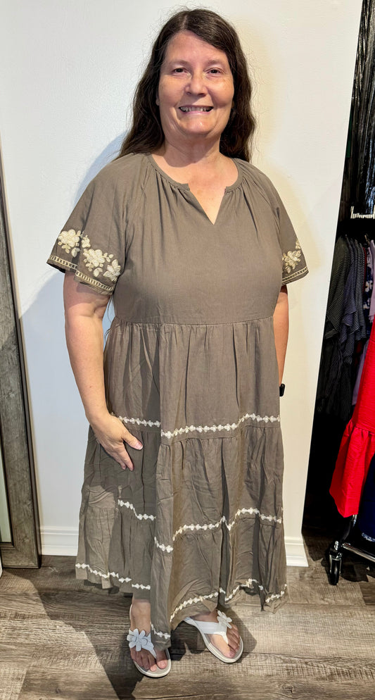 Laurel Dress in Olive- Misses (S-XL)