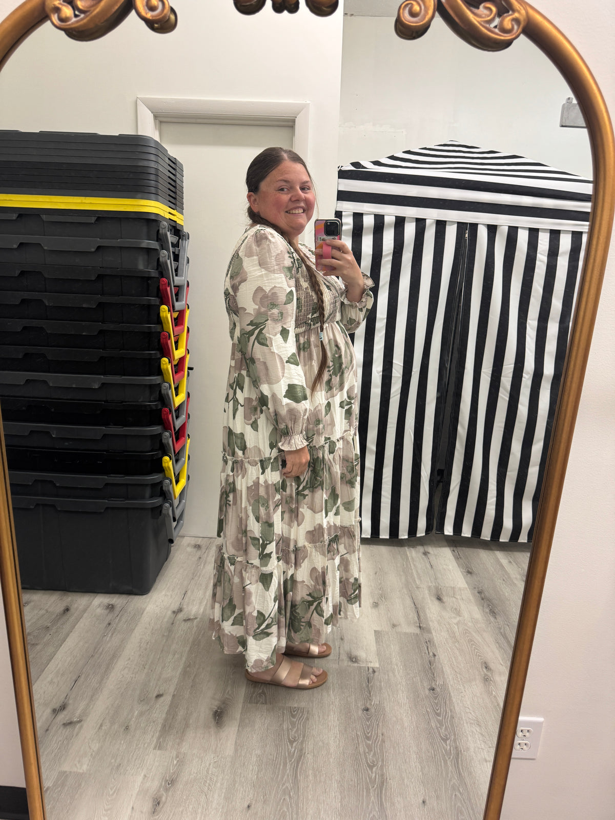 September Dress in Tropical Current- Misses and Plus (M-XL,3X,4X)