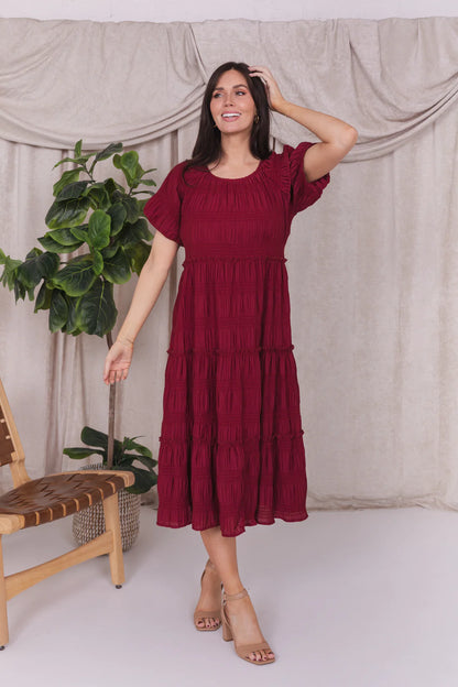 Serena Dress in Mahogany- Misses and Plus (S-2X)