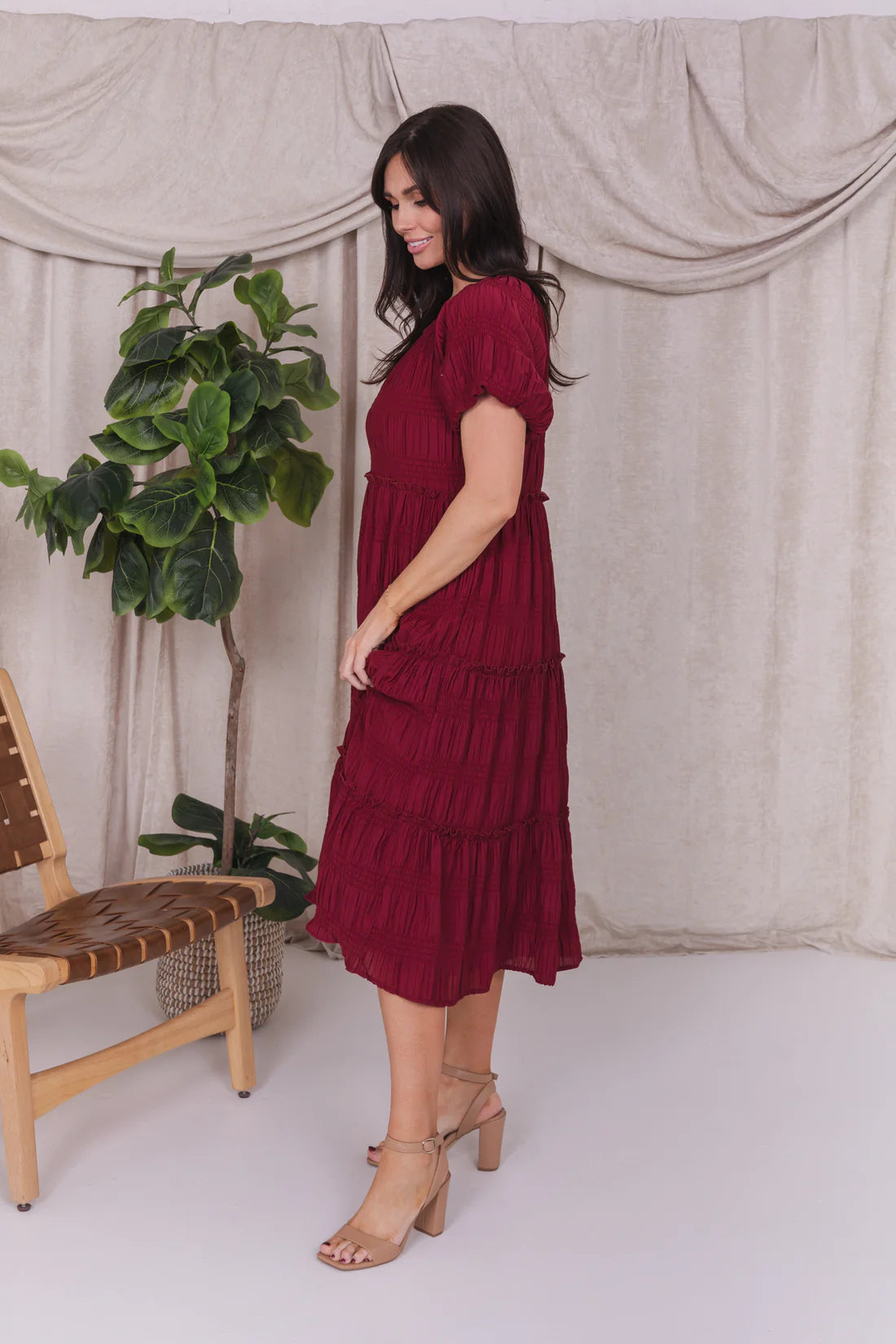 Serena Dress in Mahogany- Misses and Plus (S-2X)