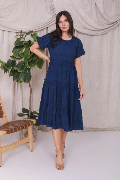 Serena Dress in Bright Cobalt- Misses and Plus (S-2X)