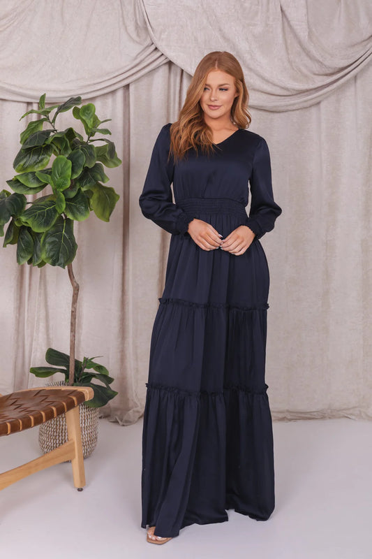 Anastasia Dress in Midnight Blue- Plus and Extended Plus (3X-4X)