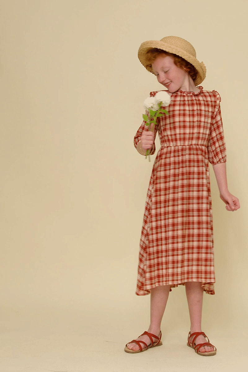Emelie Dress in Rust- Tween (S 7/8 - XL 13/14)