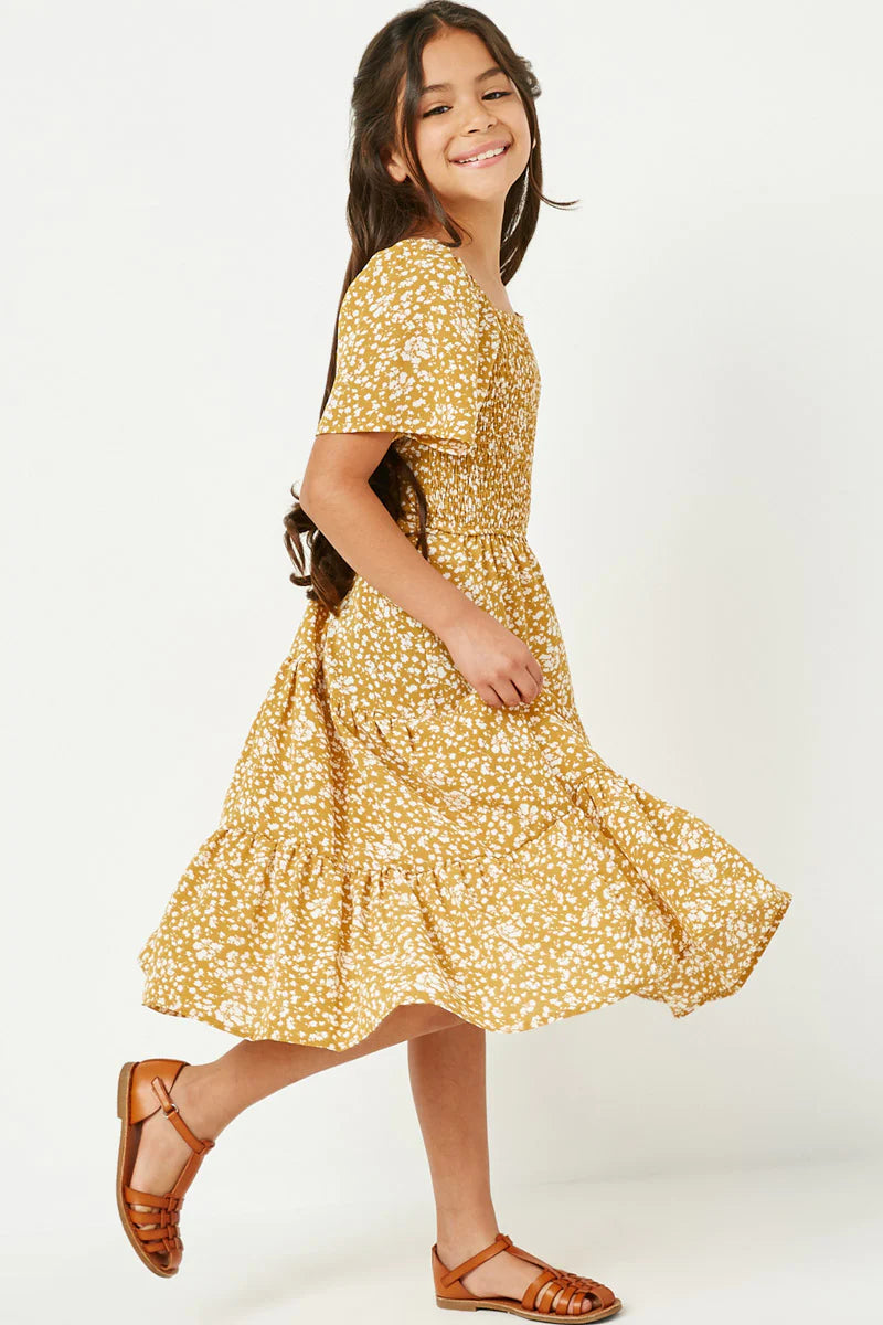 Everly Dress in Mustard- Tween (S 7/8 - XL 13/14)