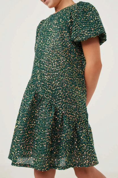 Adalie Dress in Green- Girls/Tween (S 7/8 - XL 13/14)