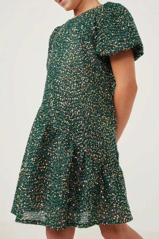 Adalie Dress in Green- Girls/Tween (S 7/8 - XL 13/14)