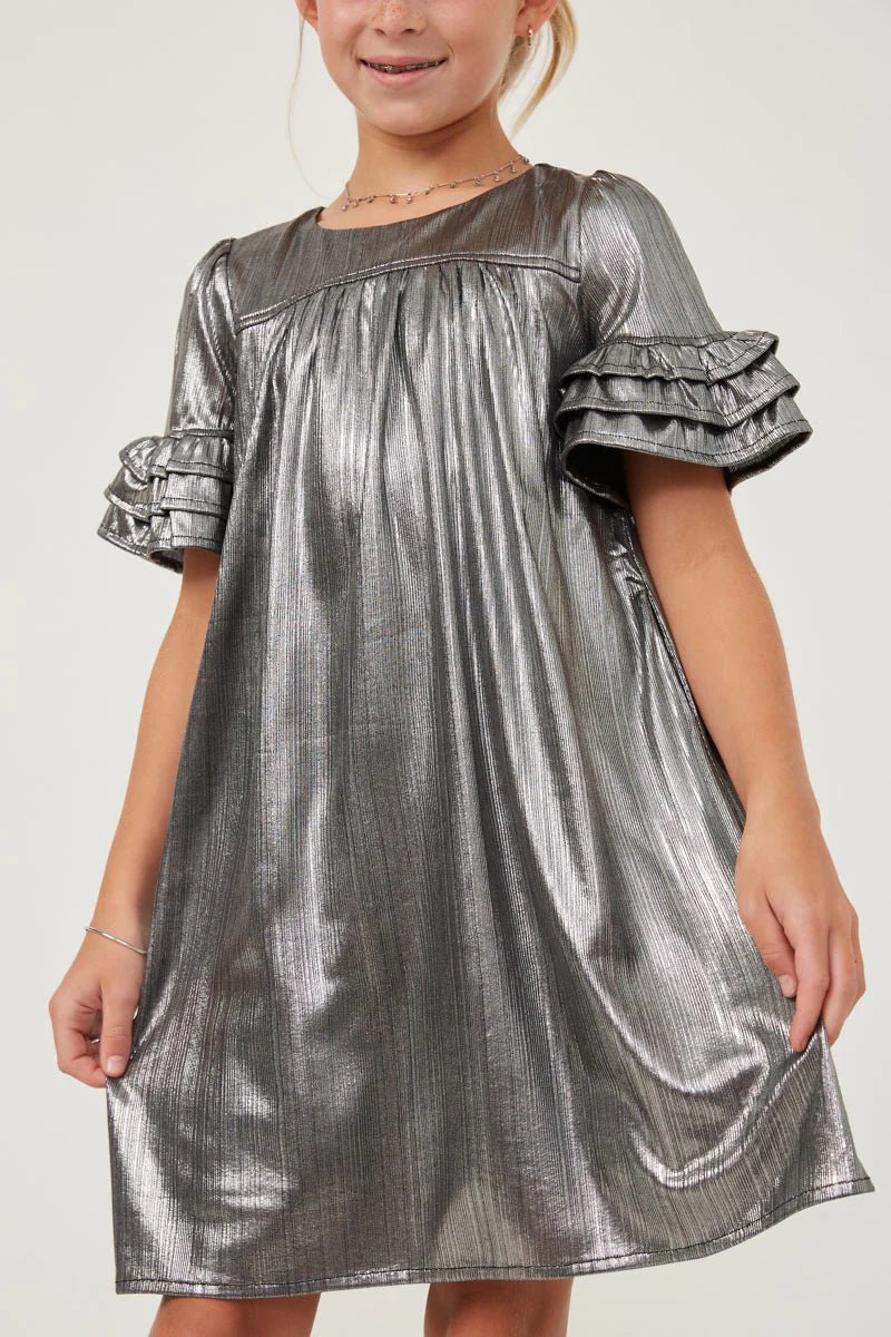 Ariya Dress in Silver- Tween (S 7/8 - XL 13/14)
