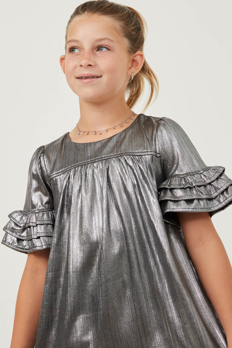 Ariya Dress in Silver- Tween (S 7/8 - XL 13/14)