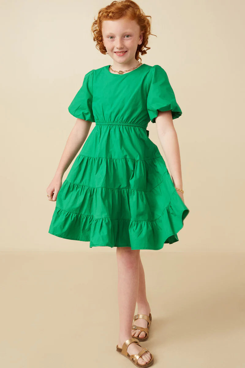 Cameron Dress in Kelly Green- Tween (S 7/8 - XL 13/14)