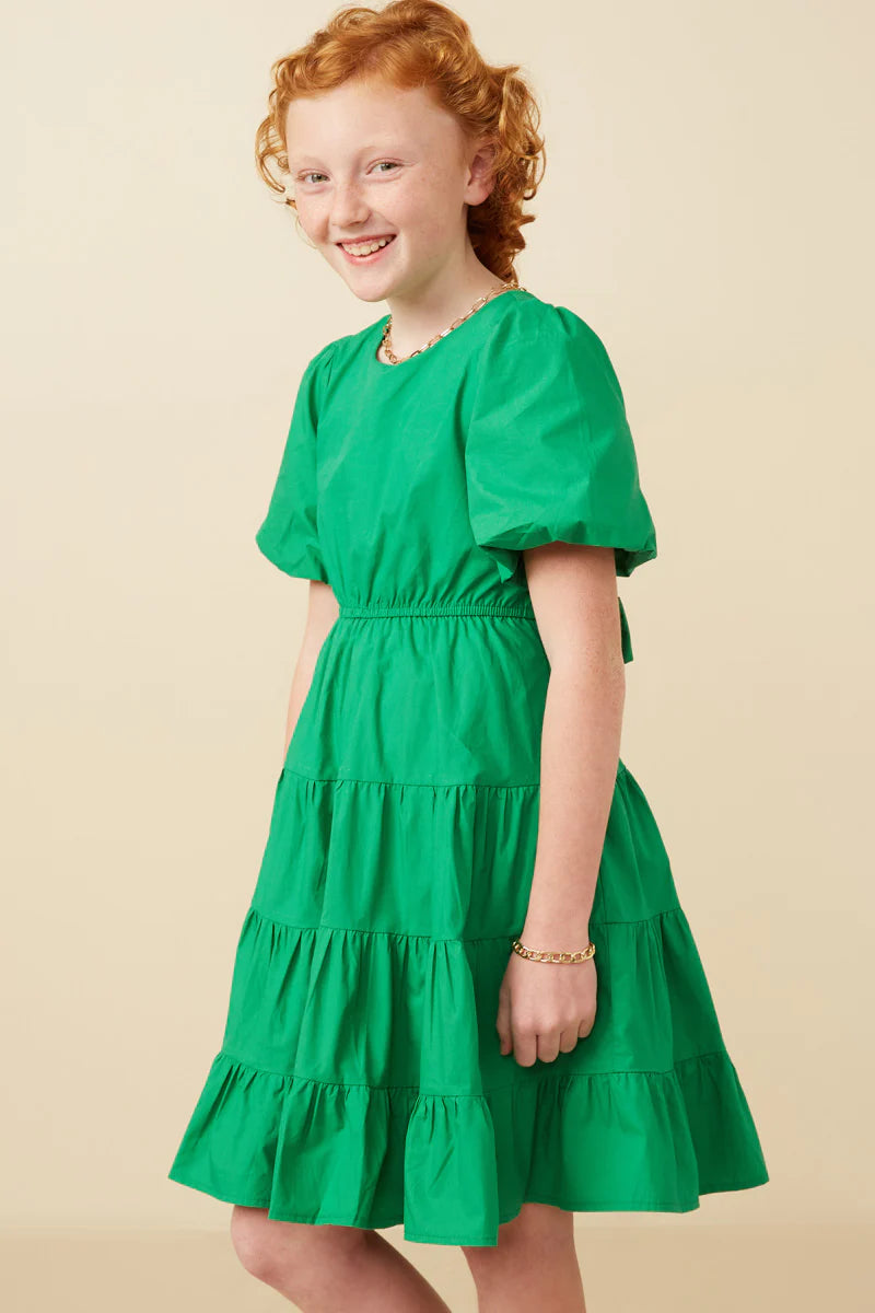 Cameron Dress in Kelly Green- Tween (S 7/8 - XL 13/14)