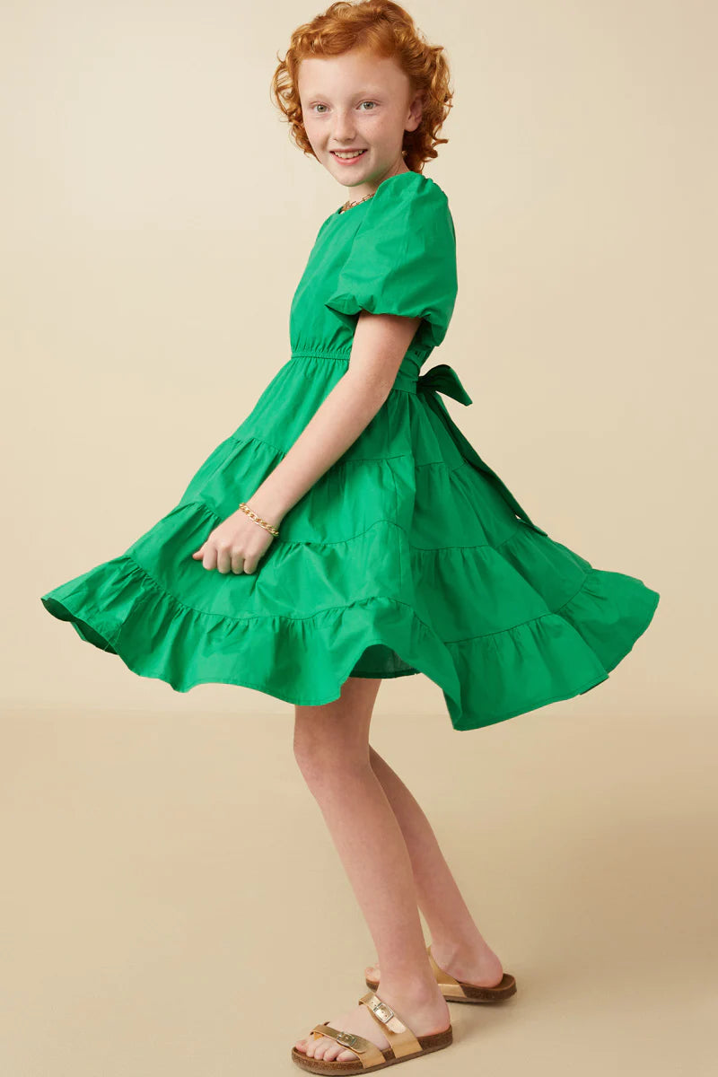 Cameron Dress in Kelly Green- Tween (S 7/8 - XL 13/14)