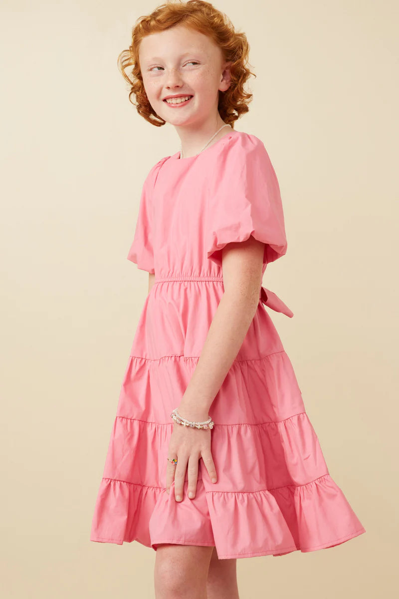 Polyester Girls Pink Solid Dress at Rs 350 in New Delhi | ID: 2849558651362