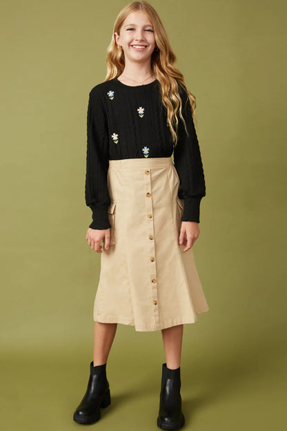 Jeanne Skirt in Beige- Tween (S 7/8 - XL 13/14)