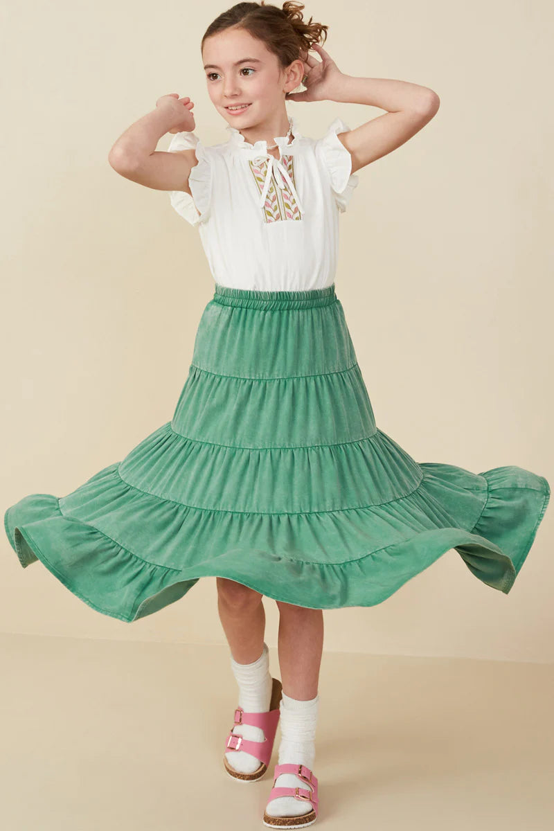 Willow Skirt in Green- Tween (S 7/8 - XL 13/14)