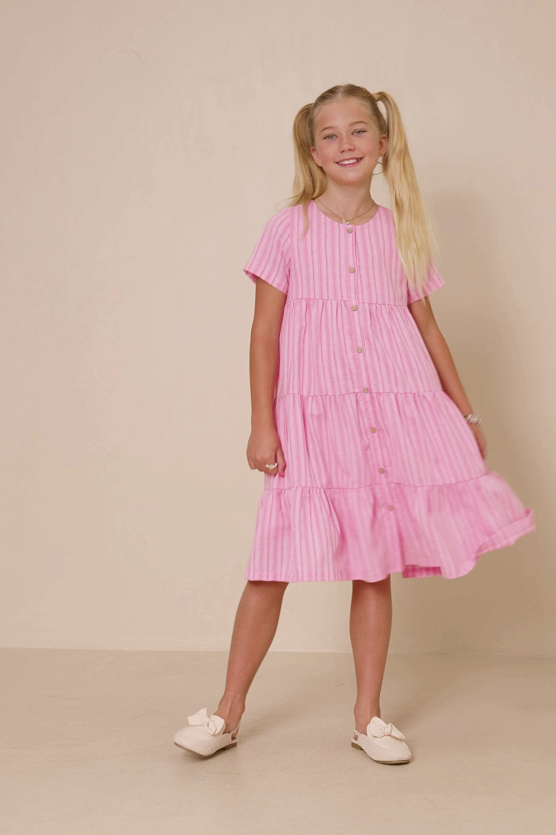 Maylah Dress in Pink- Girls & Tween (S 7/8 - XL 13/14)