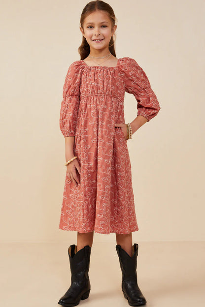Savannah Dress in Rust- Tween (S 7/8 - XL 13/14)