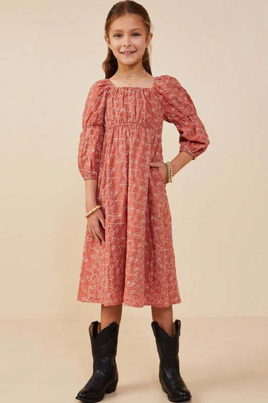 Savannah Dress in Rust- Tween (S 7/8 - XL 13/14)