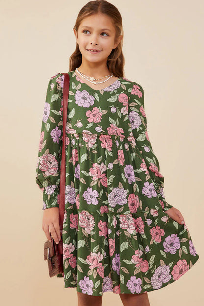 Lily Dress in Olive- Tween (S 7/8 - XL 13/14)