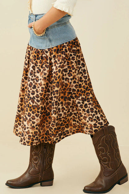 Tilly Skirt in Leopard- Girls/Tween (S 7/8 - XL 13/14)