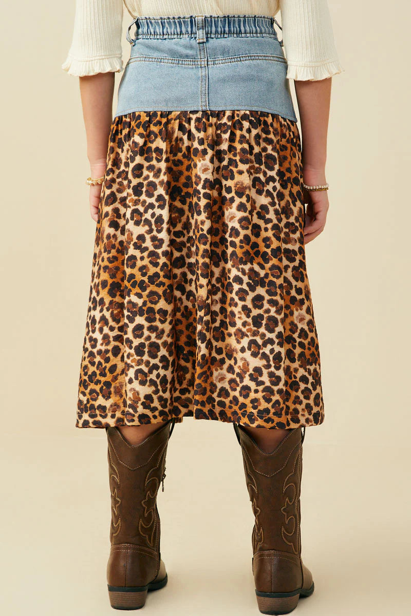 Tilly Skirt in Leopard- Girls/Tween (S 7/8 - XL 13/14)