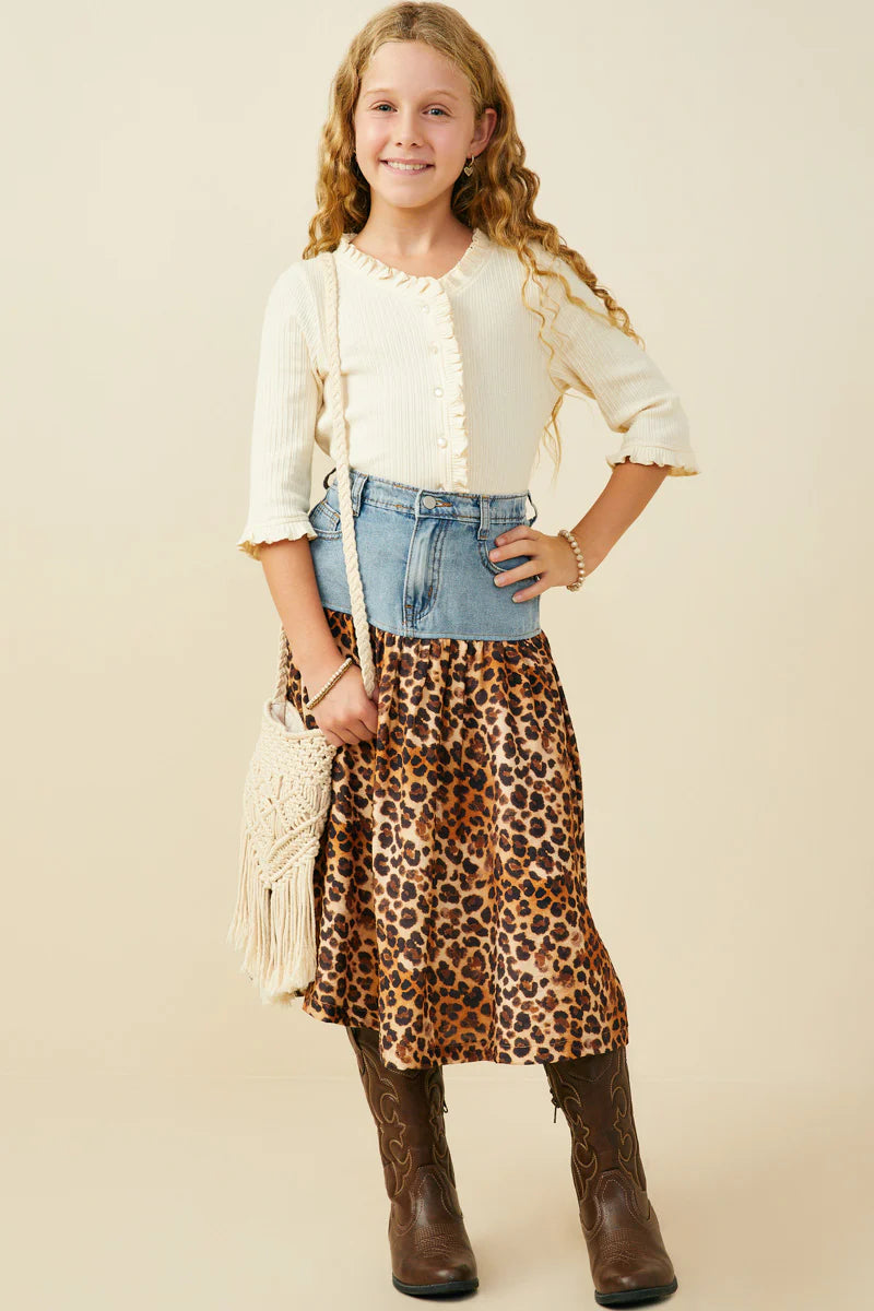 Tilly Skirt in Leopard- Girls/Tween (S 7/8 - XL 13/14)