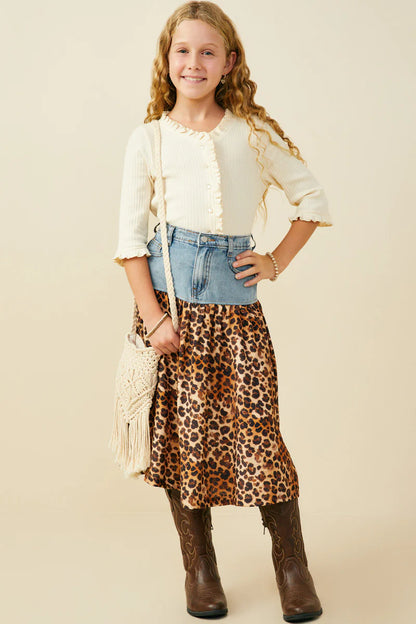 Tilly Skirt in Leopard- Girls/Tween (S 7/8 - XL 13/14)