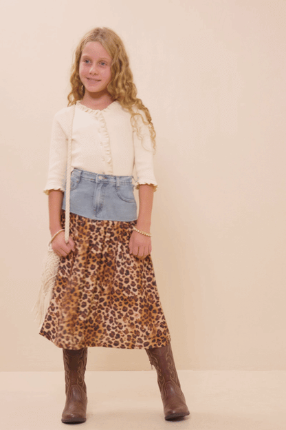 Tilly Skirt in Leopard- Girls/Tween (S 7/8 - XL 13/14)