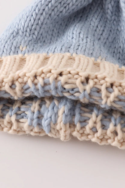 Christmas Tree Cable Beanie in Blue- Baby / Kids