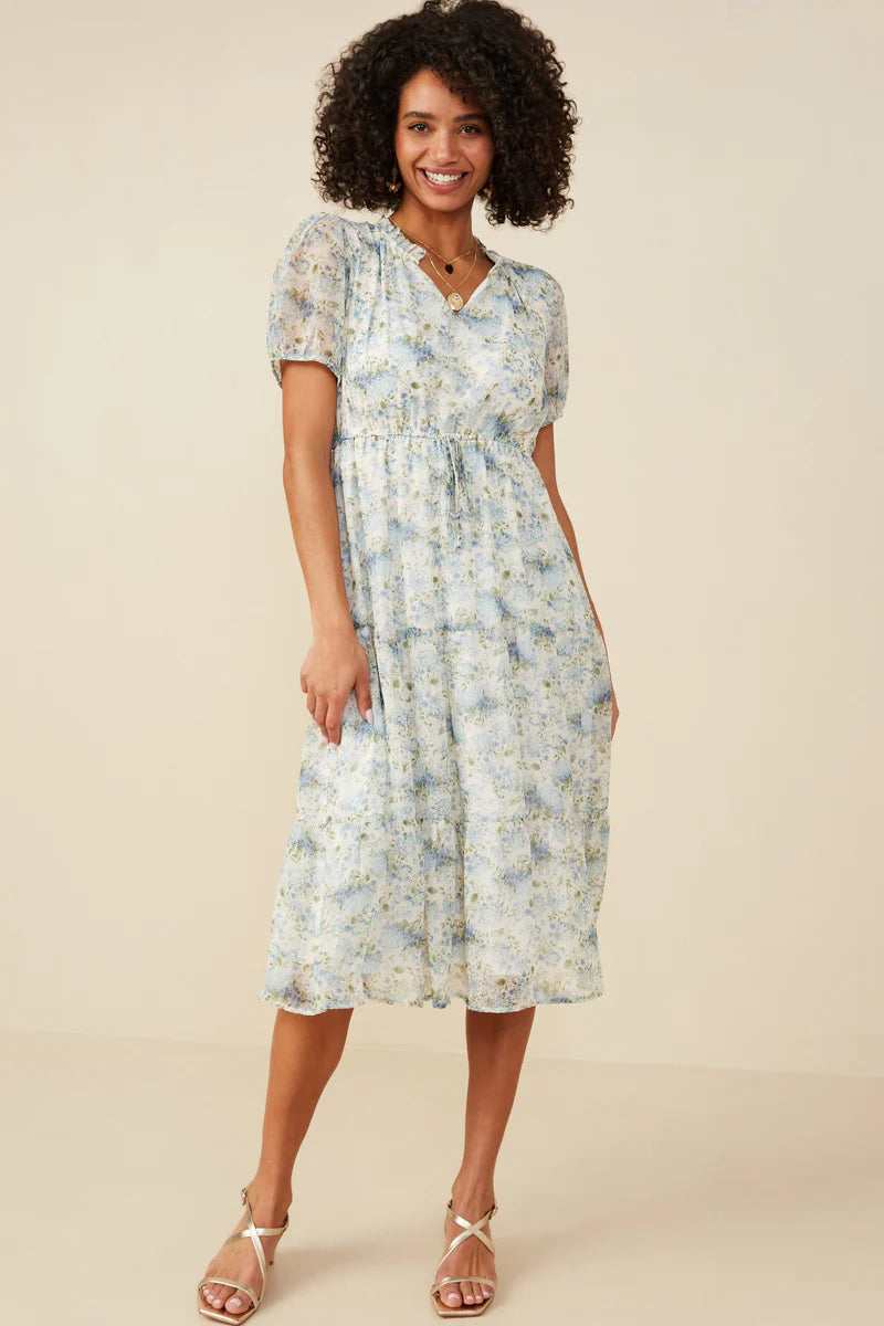 Maylin Dress in Blue Mix- Misses and Plus (S-3X)