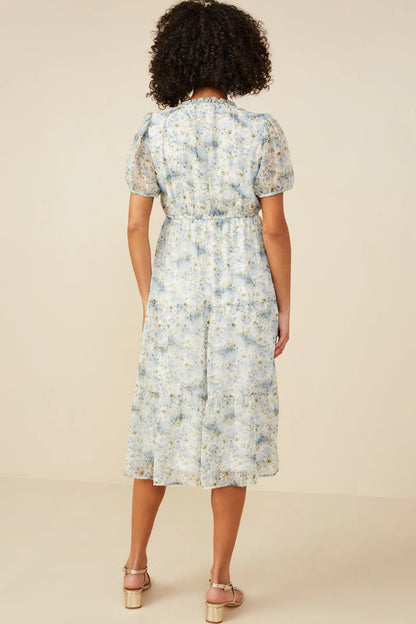 Maylin Dress in Blue Mix- Misses and Plus (S-3X)