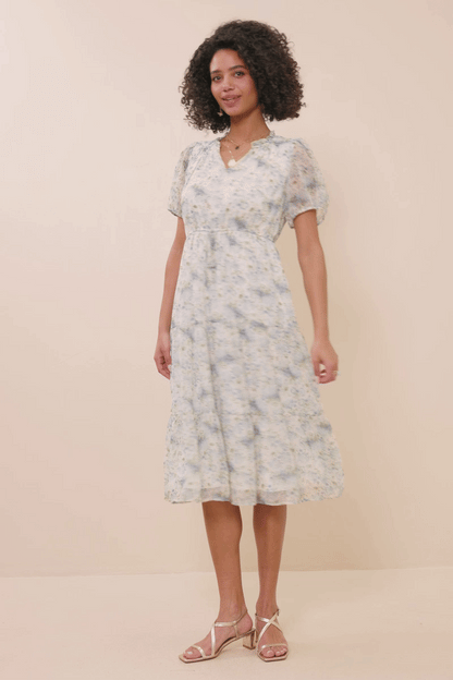 Maylin Dress in Blue Mix- Misses and Plus (S-3X)