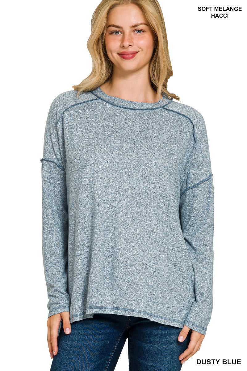 Kendra Top in Dusty Blue- Misses & Plus (S/M-2X/3X)