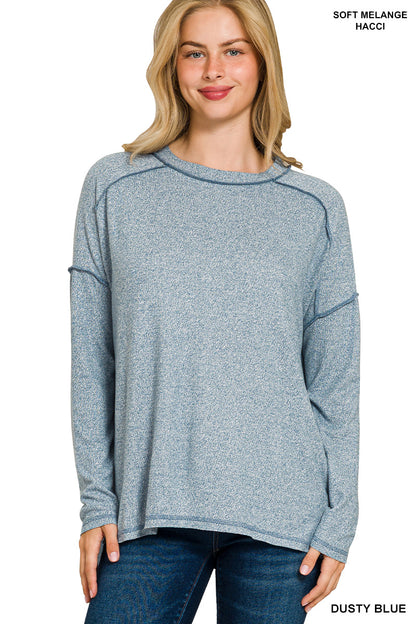 Kendra Top in Dusty Blue- Misses & Plus (S/M-2X/3X)