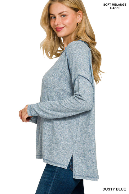 Kendra Top in Dusty Blue- Misses & Plus (S/M-2X/3X)